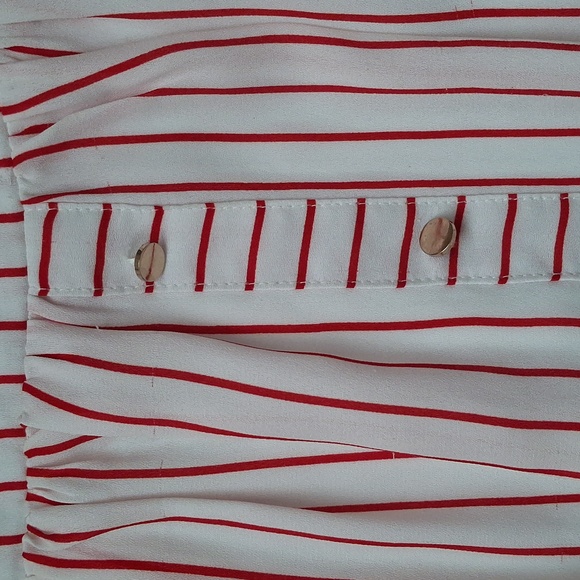 Ya Size S White Red Striped A-line Skirt - Picture 4 of 5